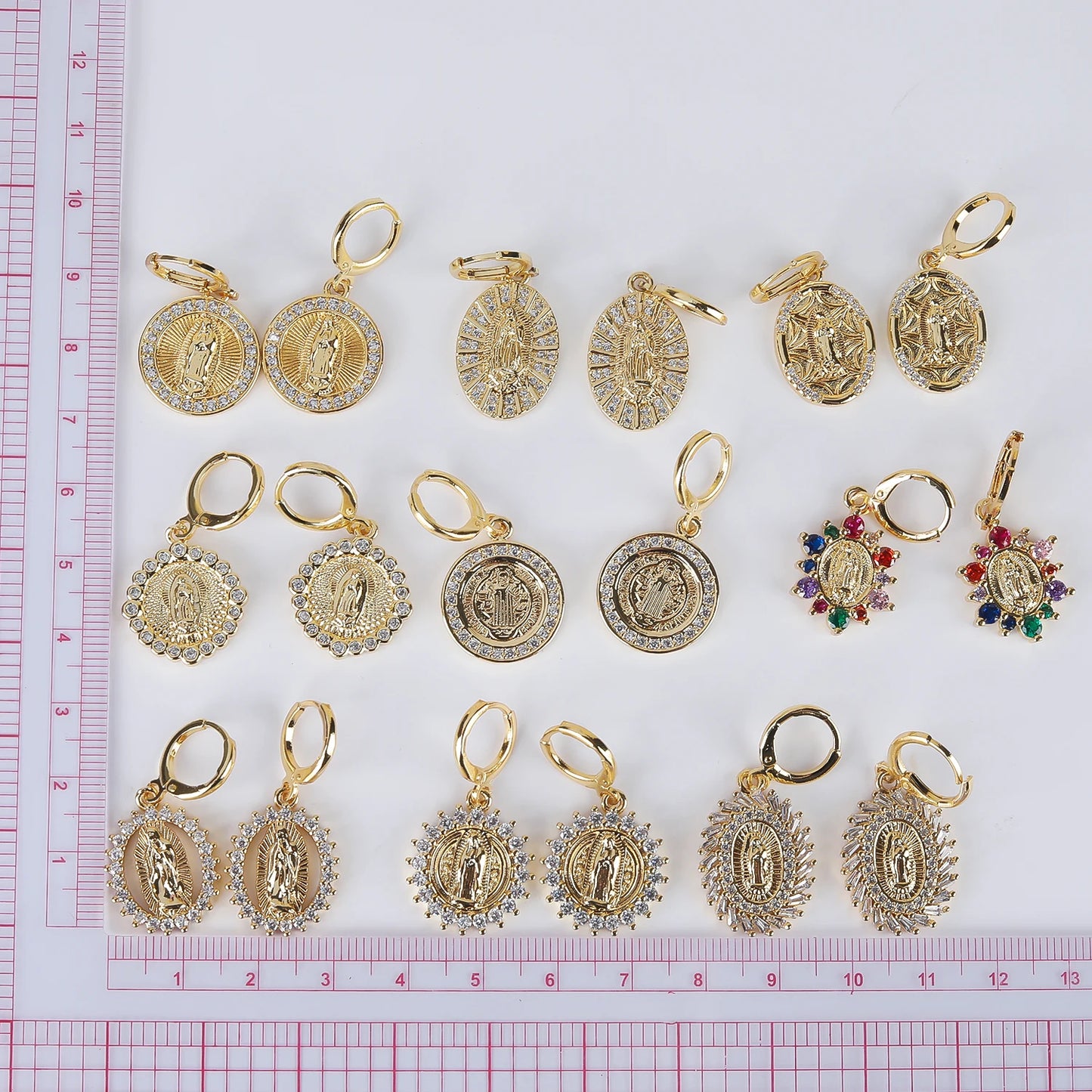 virgin mary earrings set