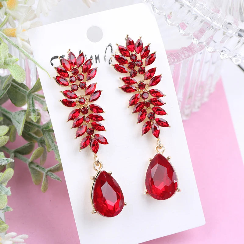 VEYO Luxury Crystal Drop Earrings for Women Geometry Accessories Earrings Fashion Jewelry