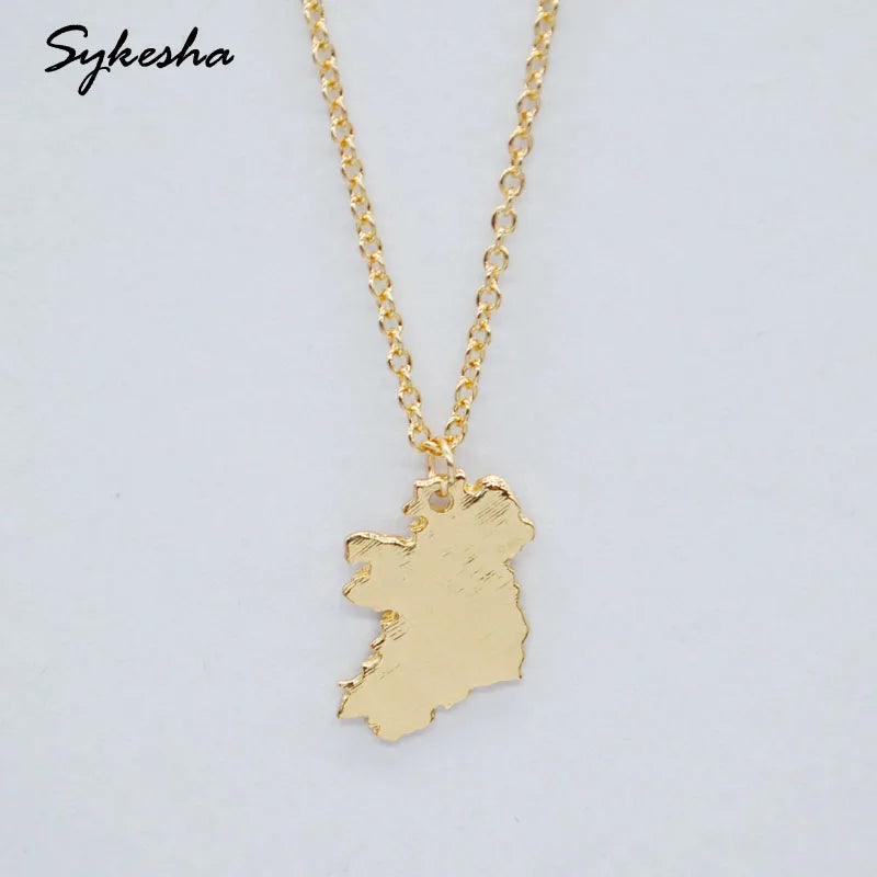 Hot Selling Ireland Map States Pendant Necklace Ireland National Map Charm Necklace Patriot Jewelry Christmas Gift