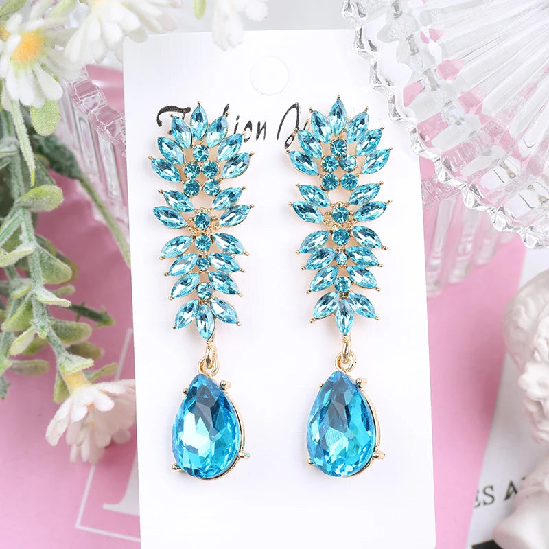 VEYO Luxury Crystal Drop Earrings for Women Geometry Accessories Earrings Fashion Jewelry