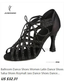 Dance Shoes Heeled Ladies Shoes  Women Latin Ballroom Dancing Shoes Black Boots Lace Up Ladies  Waltz Shoes on sale 2024