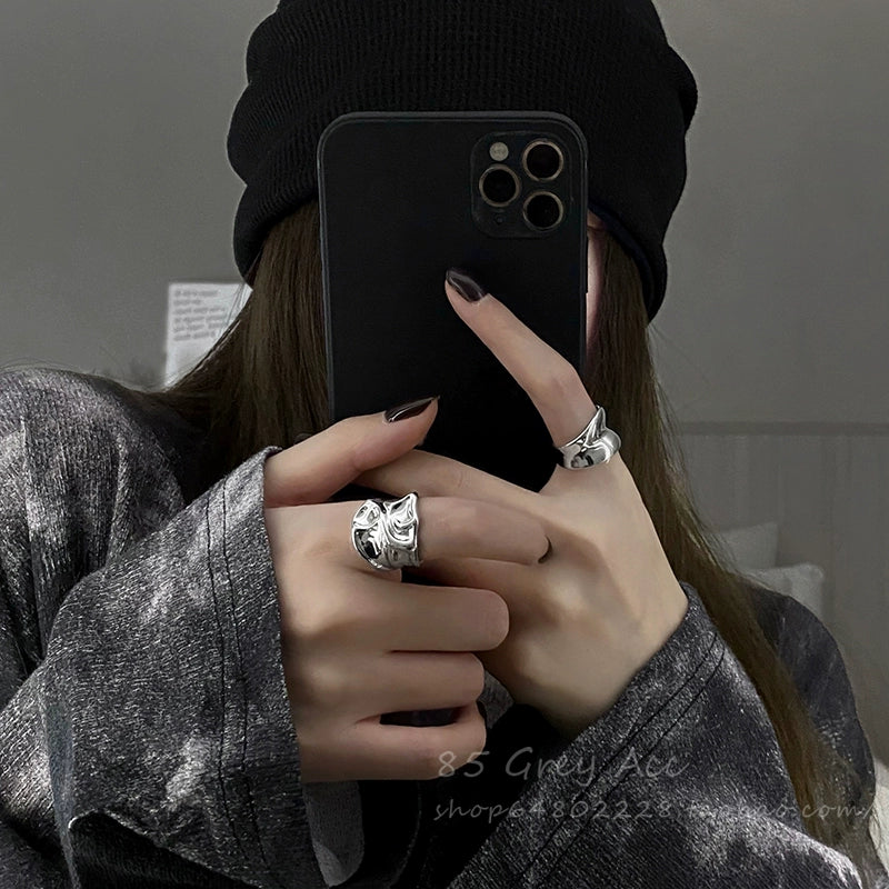 INS Mirror Female Online Influencer Fashion Hip Hop Open Ring