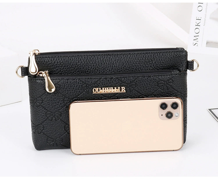 Women's Bag New Shoulder Bag Soft Leather Phone Bag Fashion Crossbody Bag Women's Simple Clutch K-style Women's Small Square Bag