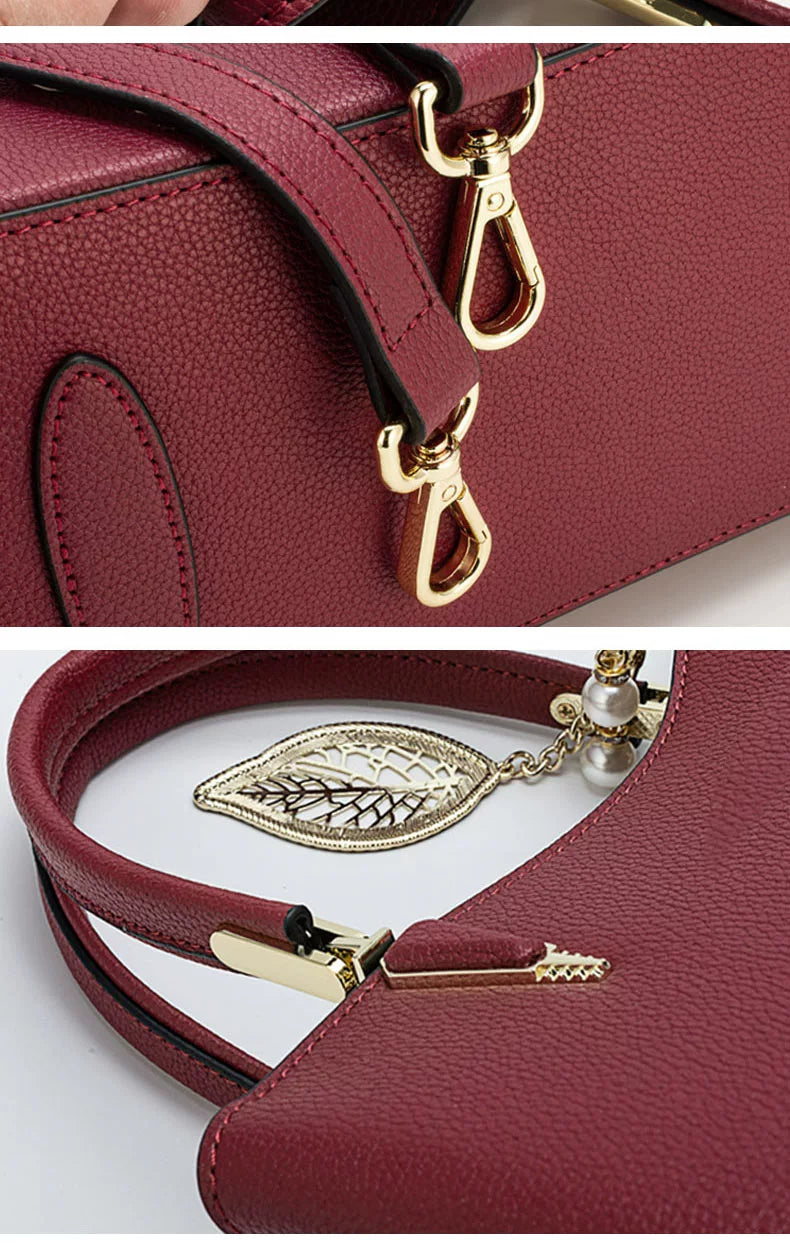 Hong Kong Genuine Leather Red Wedding Middle-Aged Women's Mom Bag