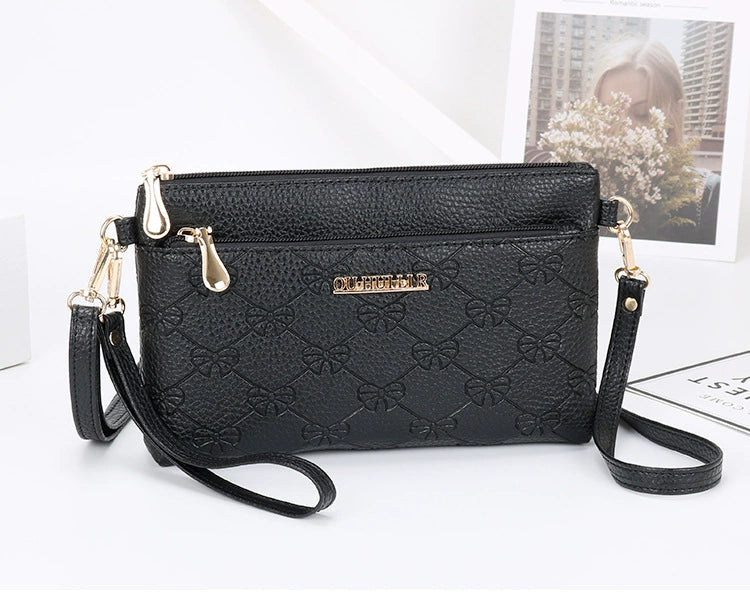 Women's Bag New Shoulder Bag Soft Leather Phone Bag Fashion Crossbody Bag Women's Simple Clutch K-style Women's Small Square Bag