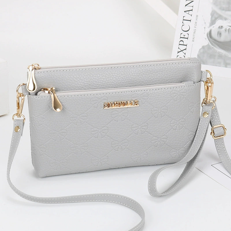 Women's Bag New Shoulder Bag Soft Leather Phone Bag Fashion Crossbody Bag Women's Simple Clutch K-style Women's Small Square Bag