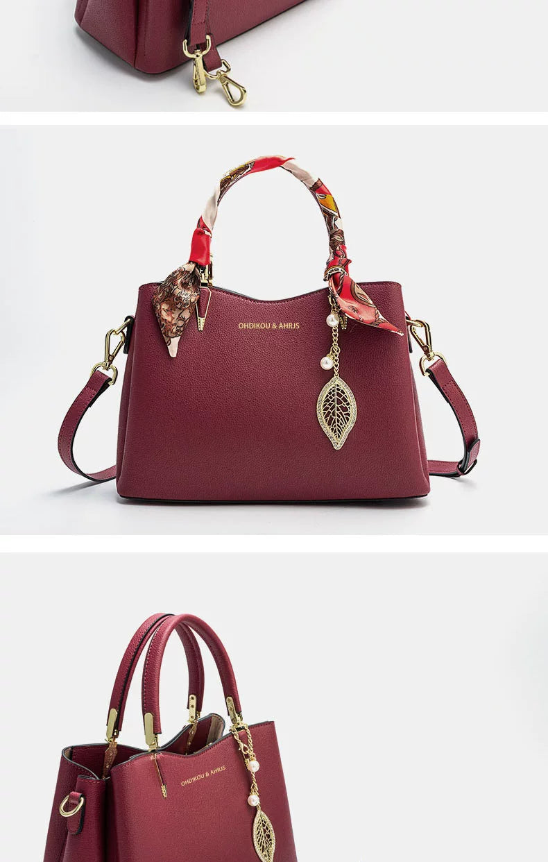 Hong Kong Genuine Leather Red Wedding Middle-Aged Women's Mom Bag