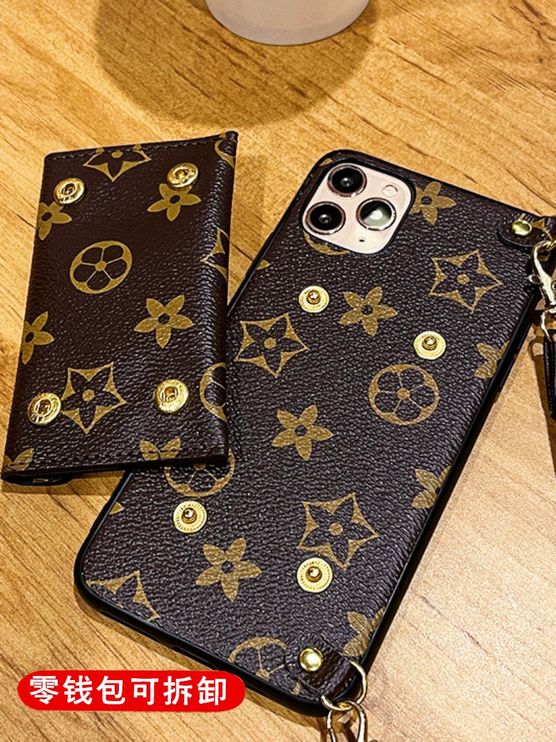 Coin Purse for Apple 15 Phone Case Crossbody for Iphone14 Female Summer X Strap Lanyard XR Internet Celebrity Xsxmax High-End Luxury 8plus Backpack 13 Drop-Resistant Mini Card Holder