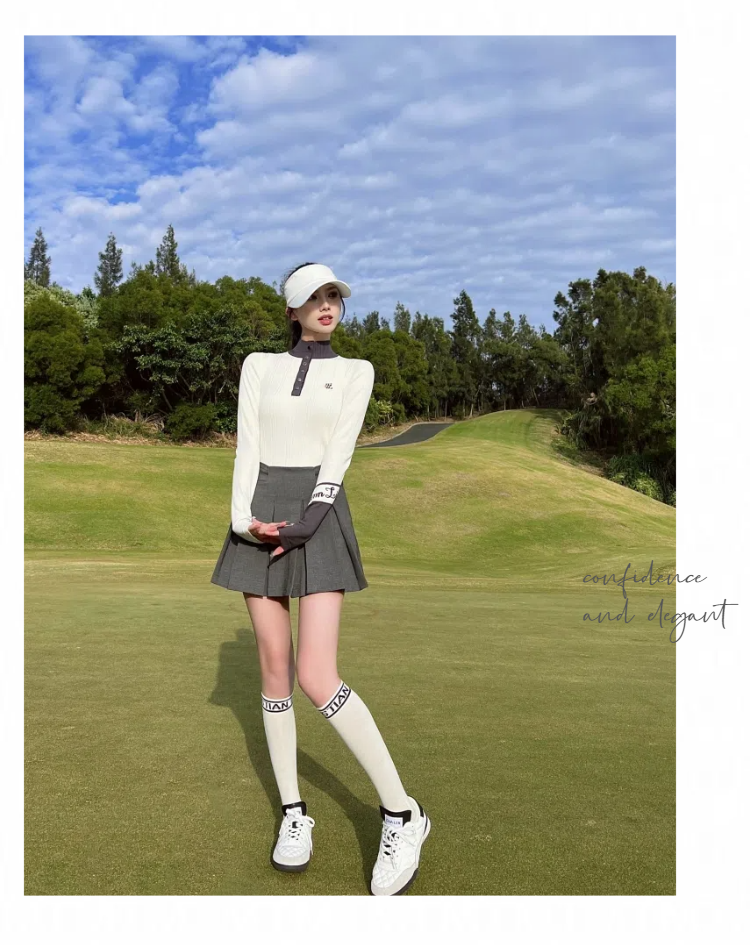 Fall/Winter Slim Tops Stretch Skirt Golf