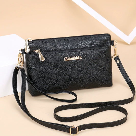 Women's Bag New Shoulder Bag Soft Leather Phone Bag Fashion Crossbody Bag Women's Simple Clutch K-style Women's Small Square Bag