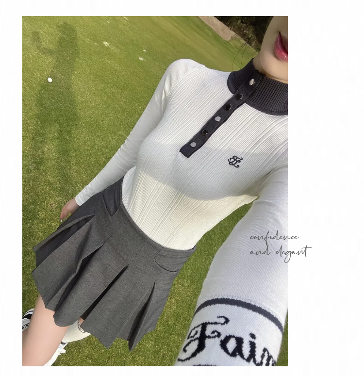 Fall/Winter Slim Tops Stretch Skirt Golf