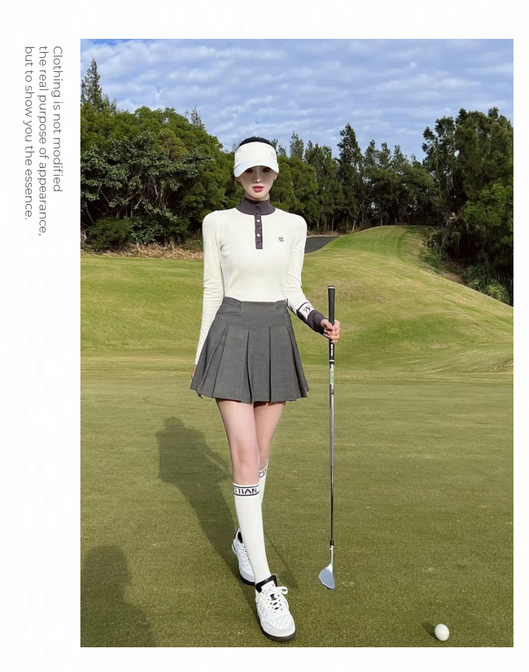 Fall/Winter Slim Tops Stretch Skirt Golf