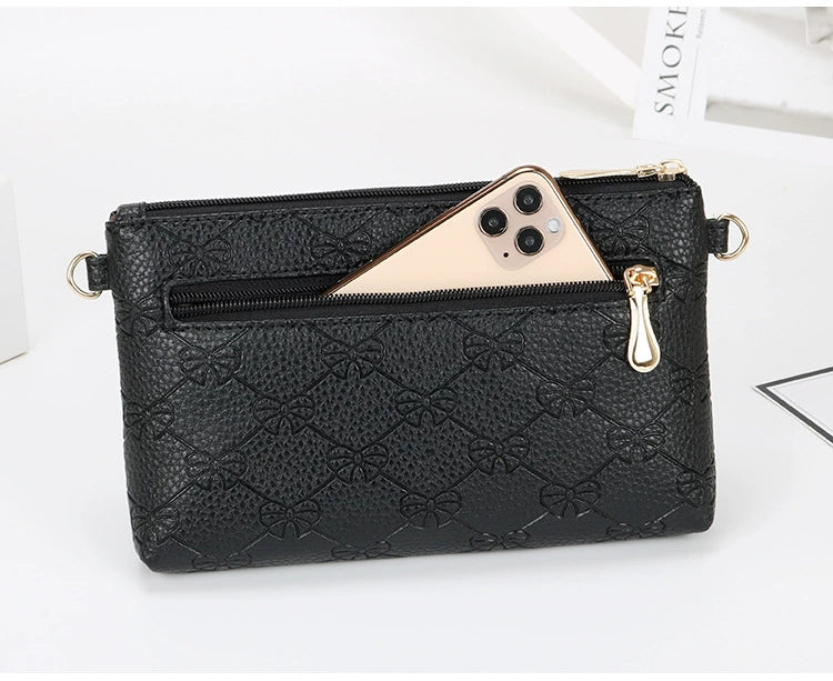 Women's Bag New Shoulder Bag Soft Leather Phone Bag Fashion Crossbody Bag Women's Simple Clutch K-style Women's Small Square Bag