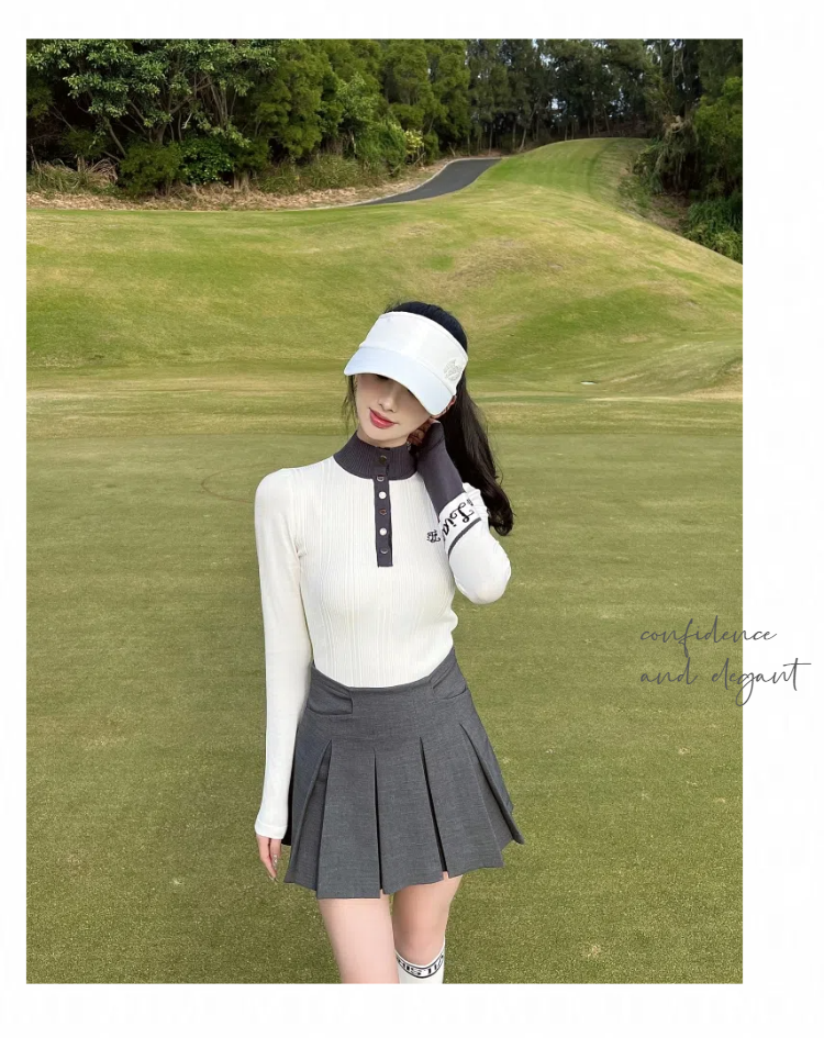 Fall/Winter Slim Tops Stretch Skirt Golf