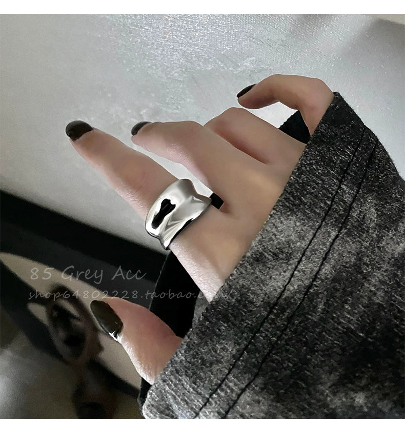 INS Mirror Female Online Influencer Fashion Hip Hop Open Ring