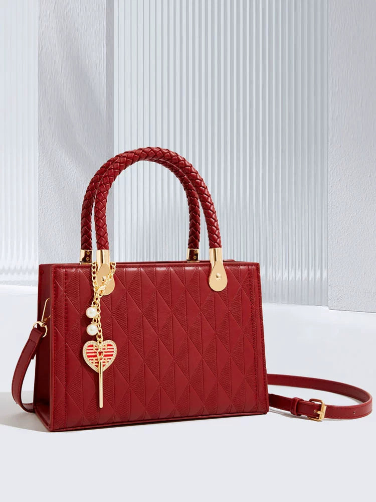 Classy Red Mother's Day Gift Satchel Bridal Bag