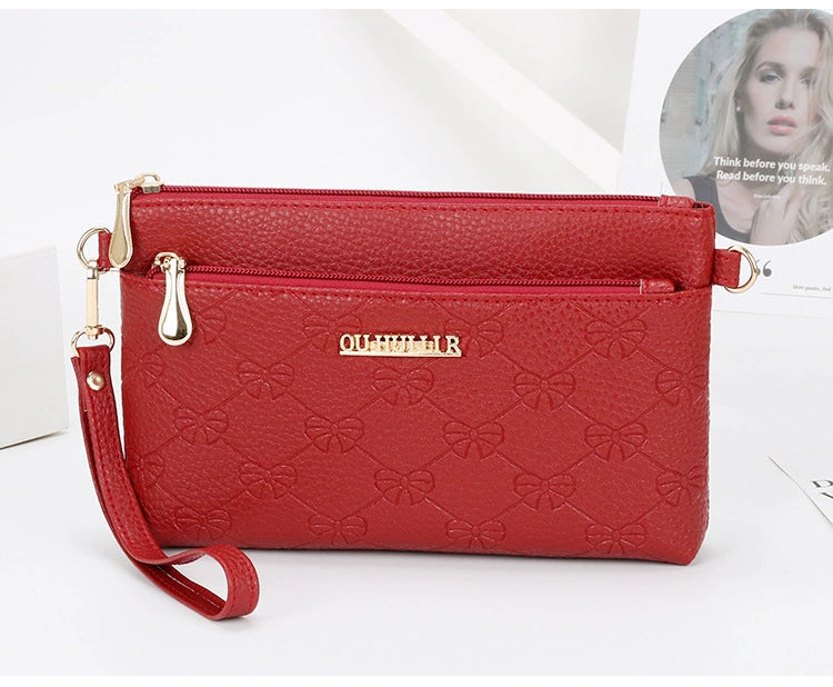 Women's Bag New Shoulder Bag Soft Leather Phone Bag Fashion Crossbody Bag Women's Simple Clutch K-style Women's Small Square Bag