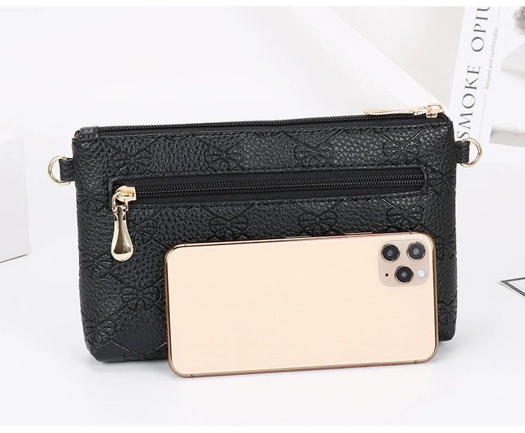 Women's Bag New Shoulder Bag Soft Leather Phone Bag Fashion Crossbody Bag Women's Simple Clutch K-style Women's Small Square Bag