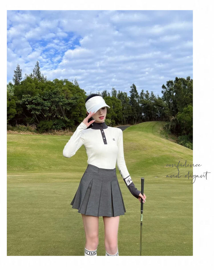 Fall/Winter Slim Tops Stretch Skirt Golf