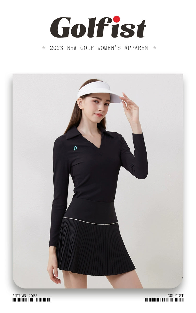 Golf Long Sleeves Women's Suit Coat Skirt Spring and Autumn Tennis Golf Sports Women's Clothing Silm Slim Looking