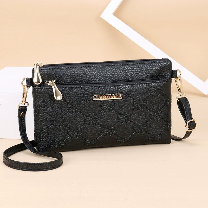 Women's Bag New Shoulder Bag Soft Leather Phone Bag Fashion Crossbody Bag Women's Simple Clutch K-style Women's Small Square Bag