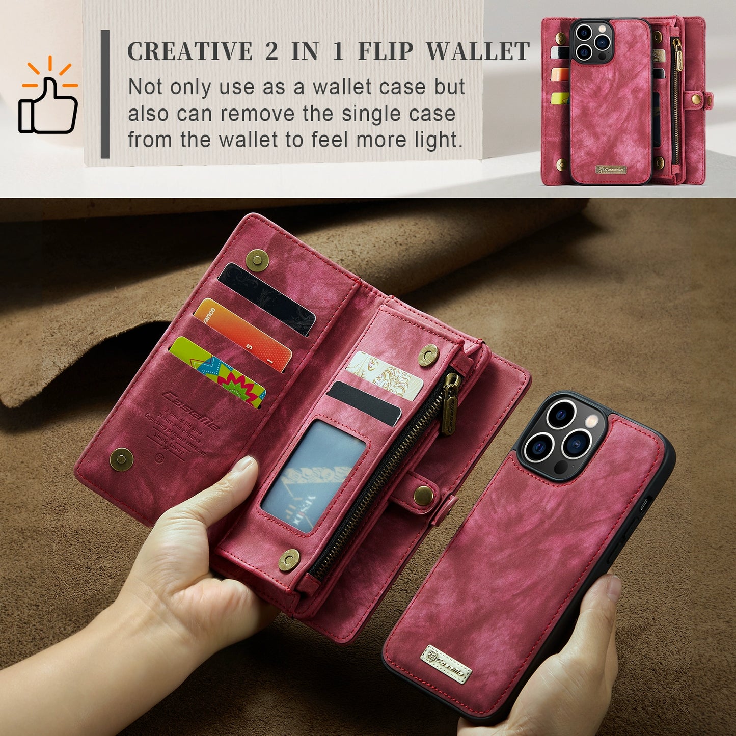 Zipper Wallet Card for Iphone13 Apple 14pro Leather Case 8plus Phone Case 15promax Flip 11 Protective Case 7P Drop-Resistant 12 Case XR Soft SE3 Men and Women 15pro