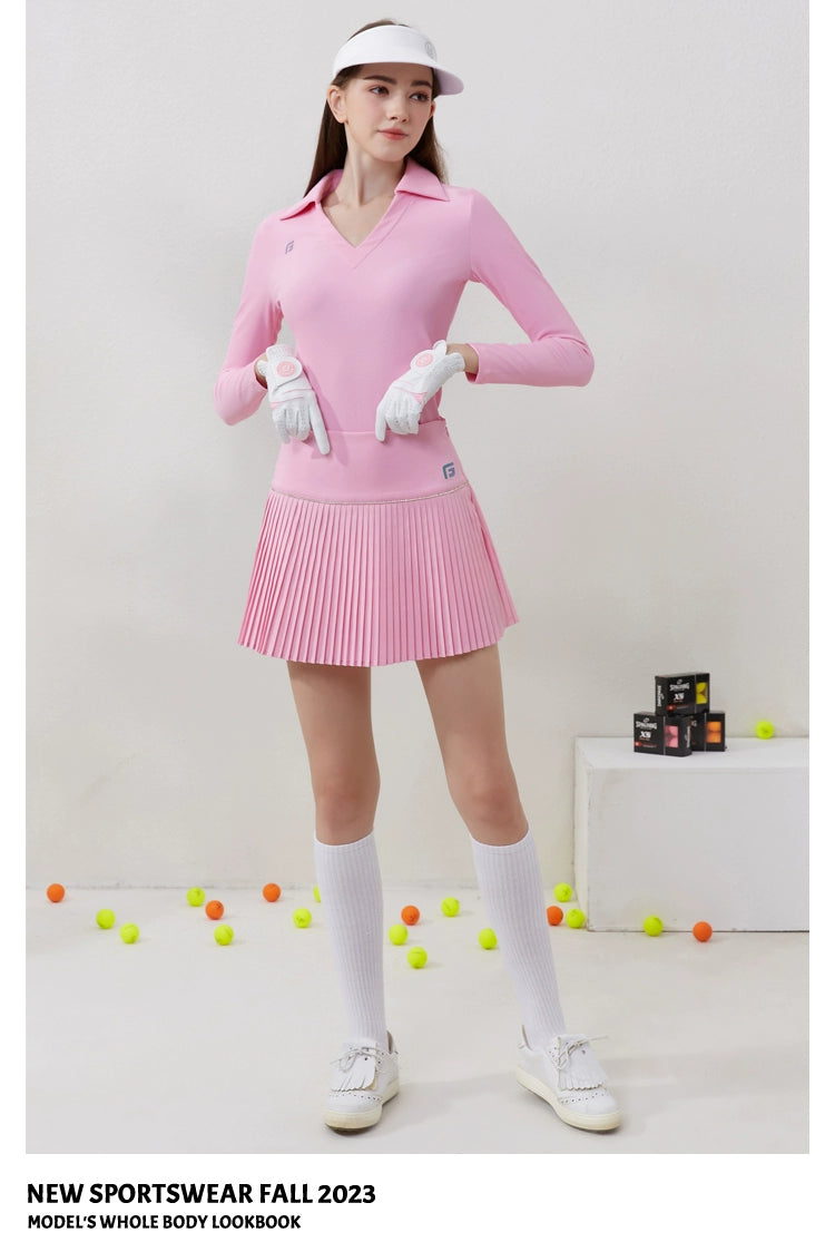 Golf Long Sleeves Women's Suit Coat Skirt Spring and Autumn Tennis Golf Sports Women's Clothing Silm Slim Looking