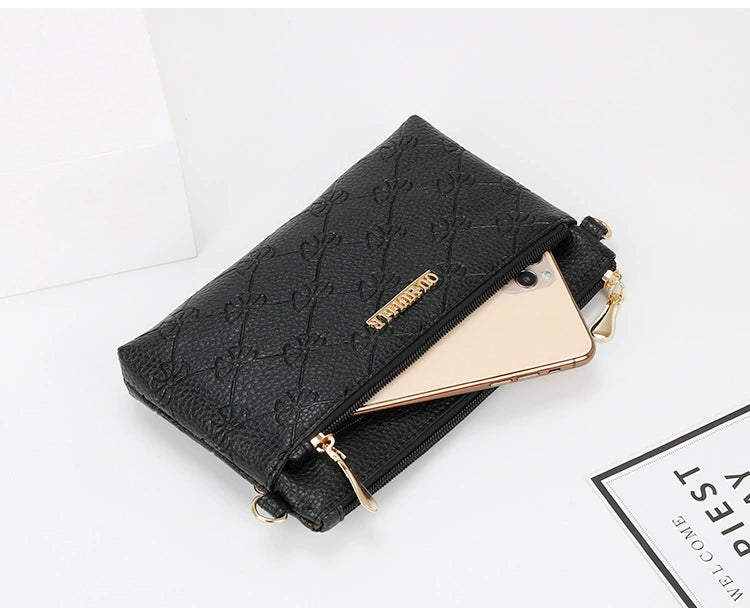 Women's Bag New Shoulder Bag Soft Leather Phone Bag Fashion Crossbody Bag Women's Simple Clutch K-style Women's Small Square Bag