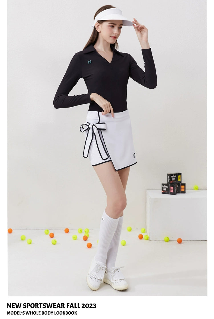 Golf Long Sleeves Women's Suit Coat Skirt Spring and Autumn Tennis Golf Sports Women's Clothing Silm Slim Looking