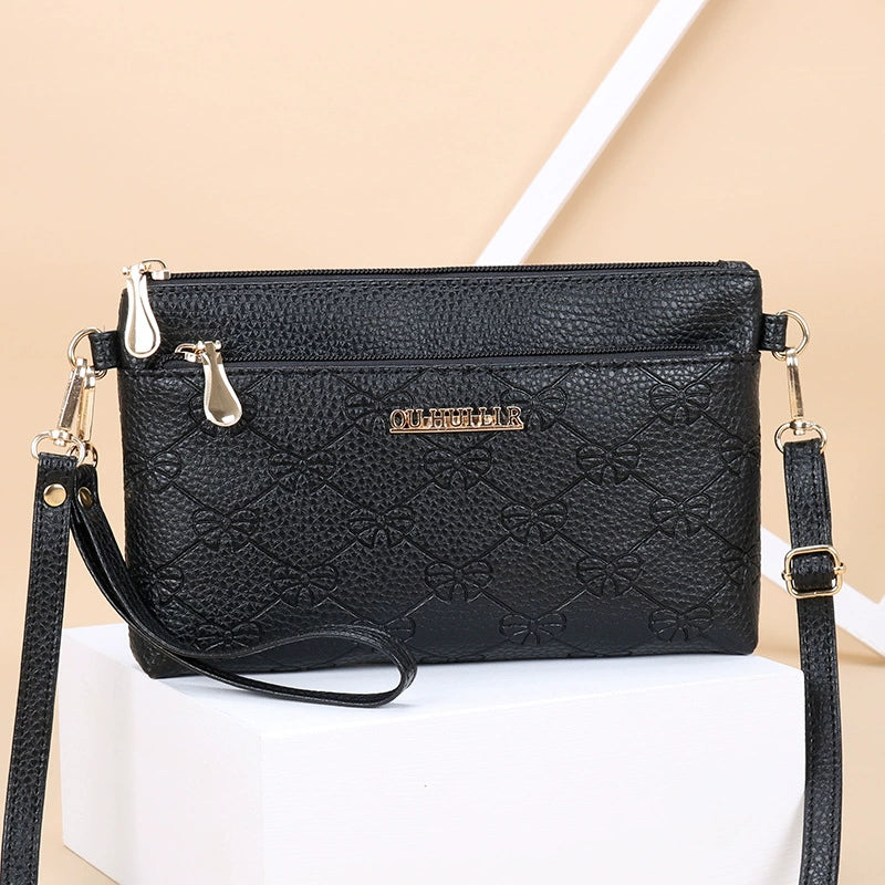 Women's Bag New Shoulder Bag Soft Leather Phone Bag Fashion Crossbody Bag Women's Simple Clutch K-style Women's Small Square Bag