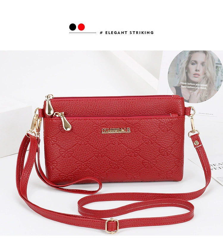 Women's Bag New Shoulder Bag Soft Leather Phone Bag Fashion Crossbody Bag Women's Simple Clutch K-style Women's Small Square Bag