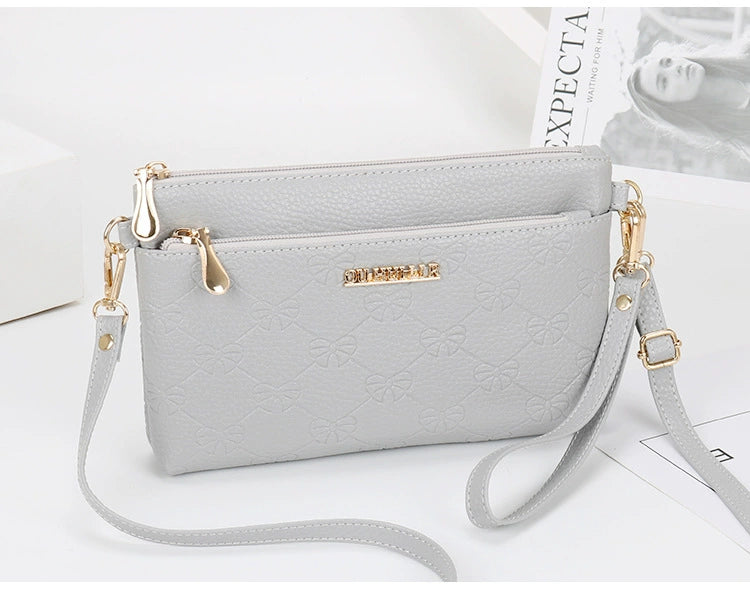 Women's Bag New Shoulder Bag Soft Leather Phone Bag Fashion Crossbody Bag Women's Simple Clutch K-style Women's Small Square Bag