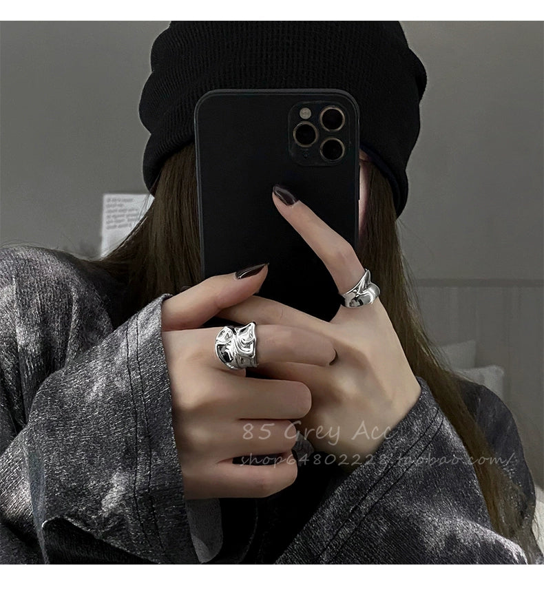 INS Mirror Female Online Influencer Fashion Hip Hop Open Ring