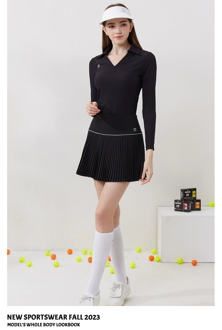 Golf Long Sleeves Women's Suit Coat Skirt Spring and Autumn Tennis Golf Sports Women's Clothing Silm Slim Looking