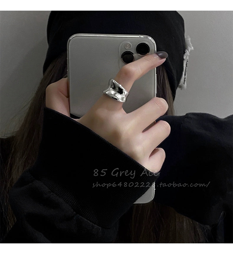 INS Mirror Female Online Influencer Fashion Hip Hop Open Ring