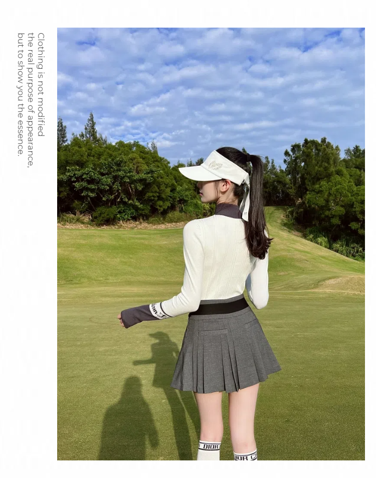 Fall/Winter Slim Tops Stretch Skirt Golf