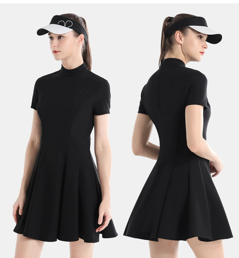 PGM Summer Golf Women's Slim Fit Waist-Controlled Slimming A- line Dress Short Sleeve Women's Dress Suit K-style Golf Clothing