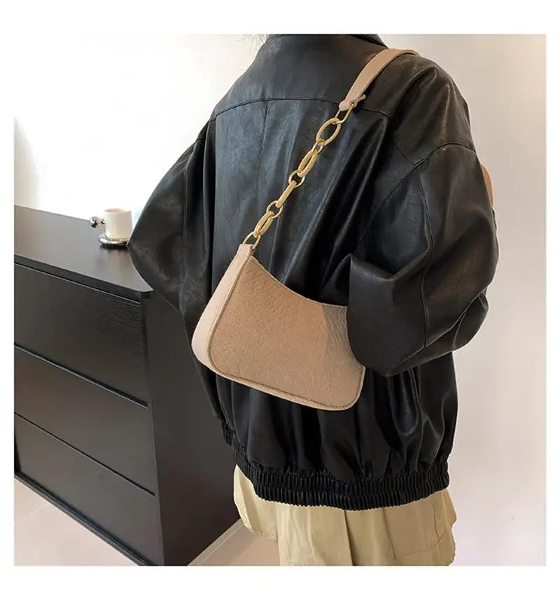 Portable Handbag Contrasting Color Underarm Bag Stylish Underarm Bags Casual And Fashionable Large Capacity women Bags wholesale