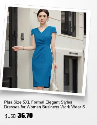 Summer Short Sleeve Elegant Dresses for Women Slim Hips with Scarf Professional Business Work Wear Office Ladies Vestidos