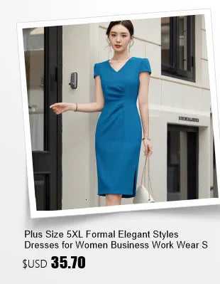 Summer Short Sleeve Elegant Dresses for Women Slim Hips with Scarf Professional Business Work Wear Office Ladies Vestidos