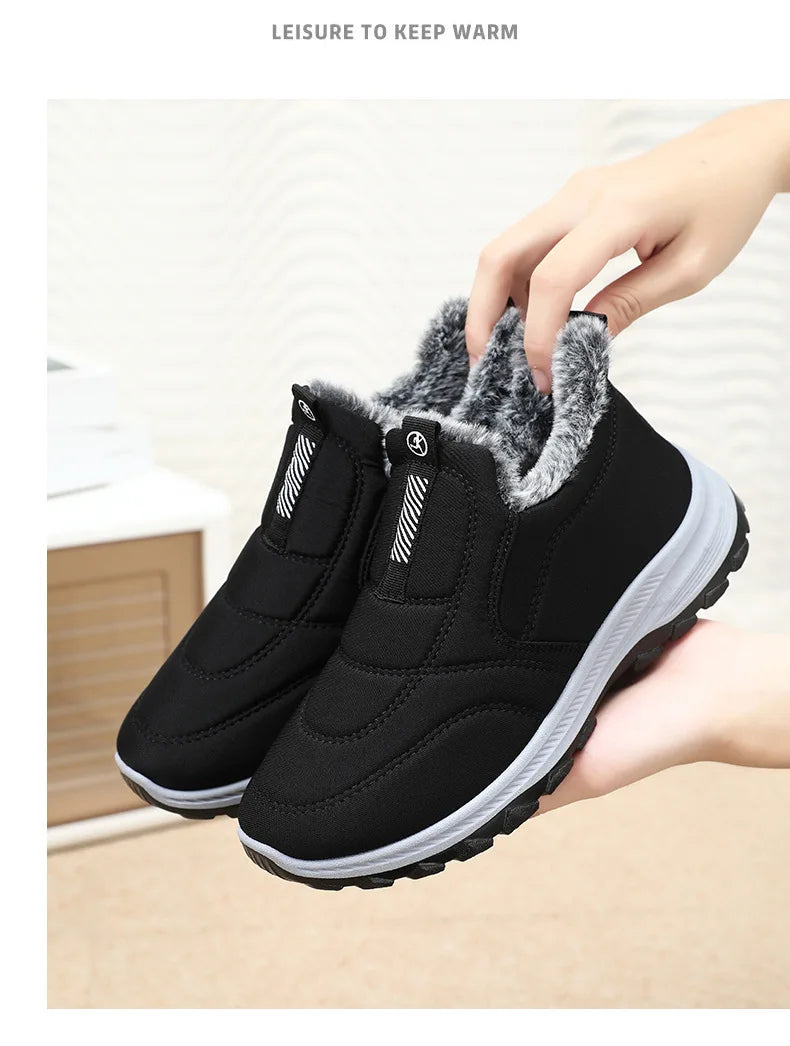 Women's Winter Slip On Walking Shoes Fashion Lightweight Running Shoes For Women Workout Warm Casual Non Slip Sneakers