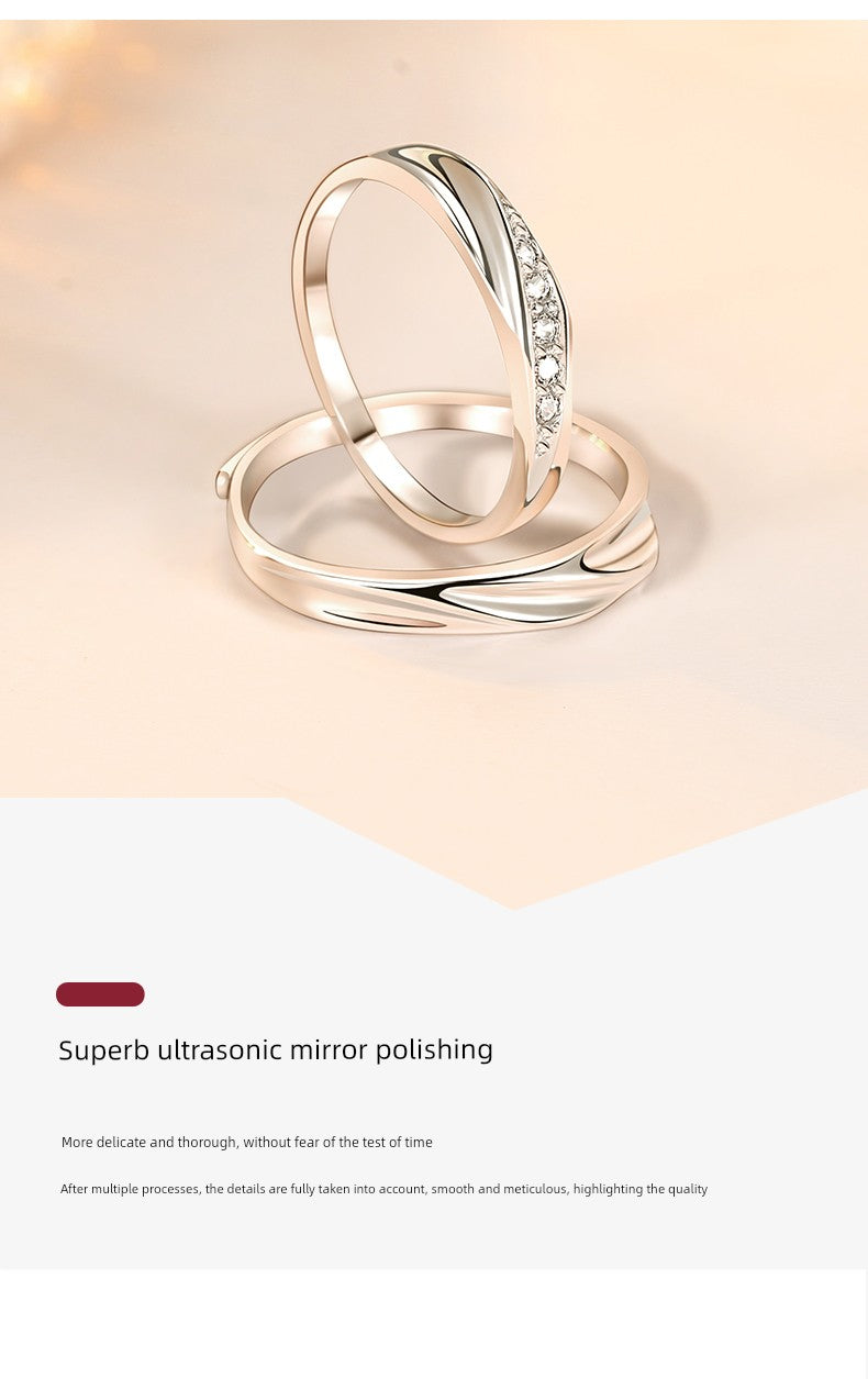 Mobius Sterling Silver Female Couple Rings Boyfriend 520 Gift