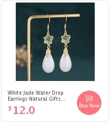 Burmese Jade Gourd Earrings White Real Jewelry Certificate Luxury Women Gemstone Amulets 925 Silver Charm Amulet Natural