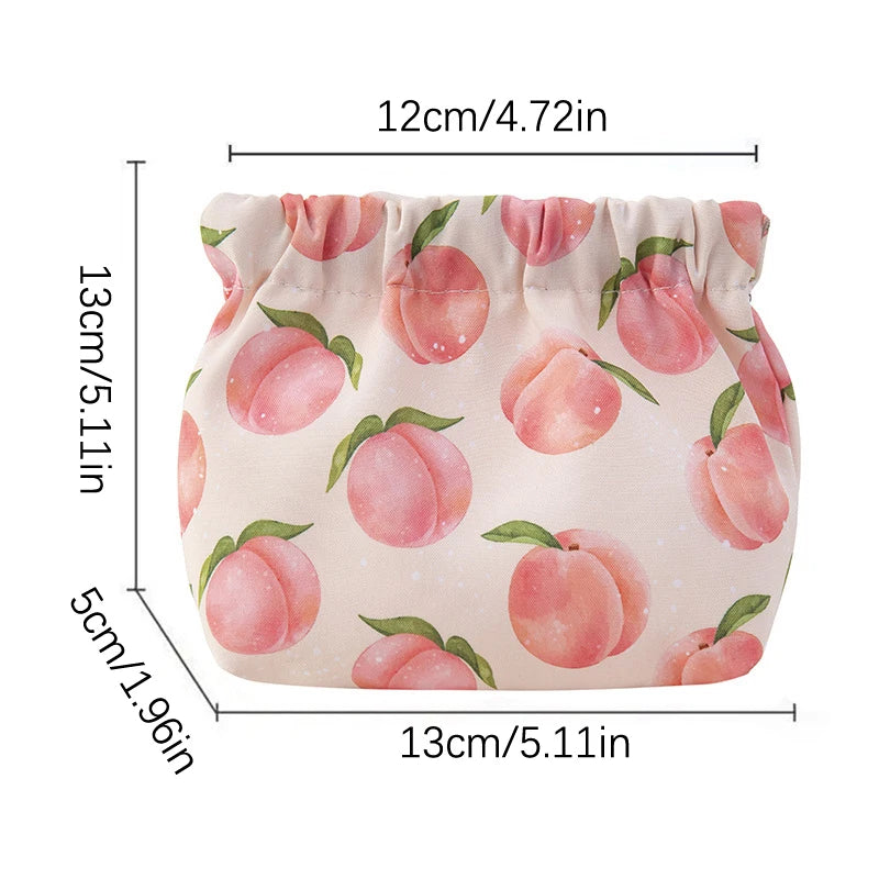 Floral Pocket Cosmetic Bag Oxford Cloth Elastic Self-Closing Pouches Coin Purse For Makeup Lipstick Earphones Jewelry Organizer