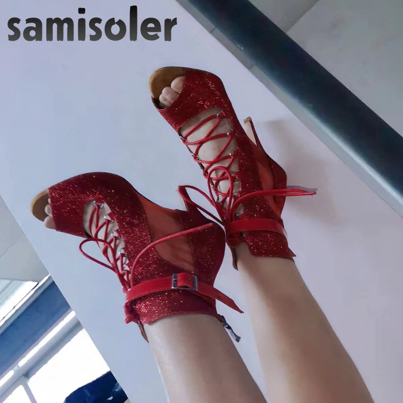 Samisoler High heels Latin dance shoes ladies' professional soft soled dance shoes dance parties social dance shoes