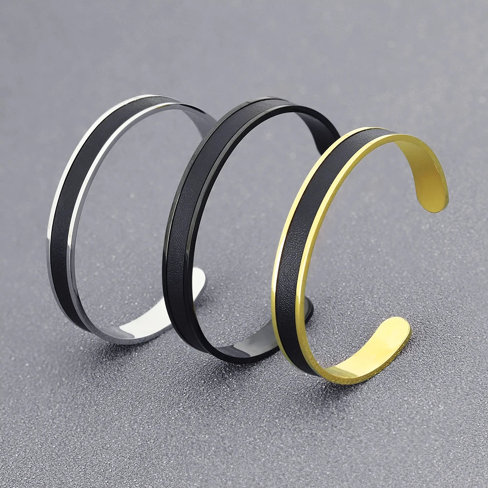 Fashion Cuff Adjustable Bangles Unisex Stainless Steel Bracelet Wholesale CN(Origin)