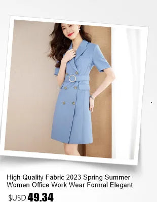 Summer Short Sleeve Elegant Dresses for Women Slim Hips with Scarf Professional Business Work Wear Office Ladies Vestidos