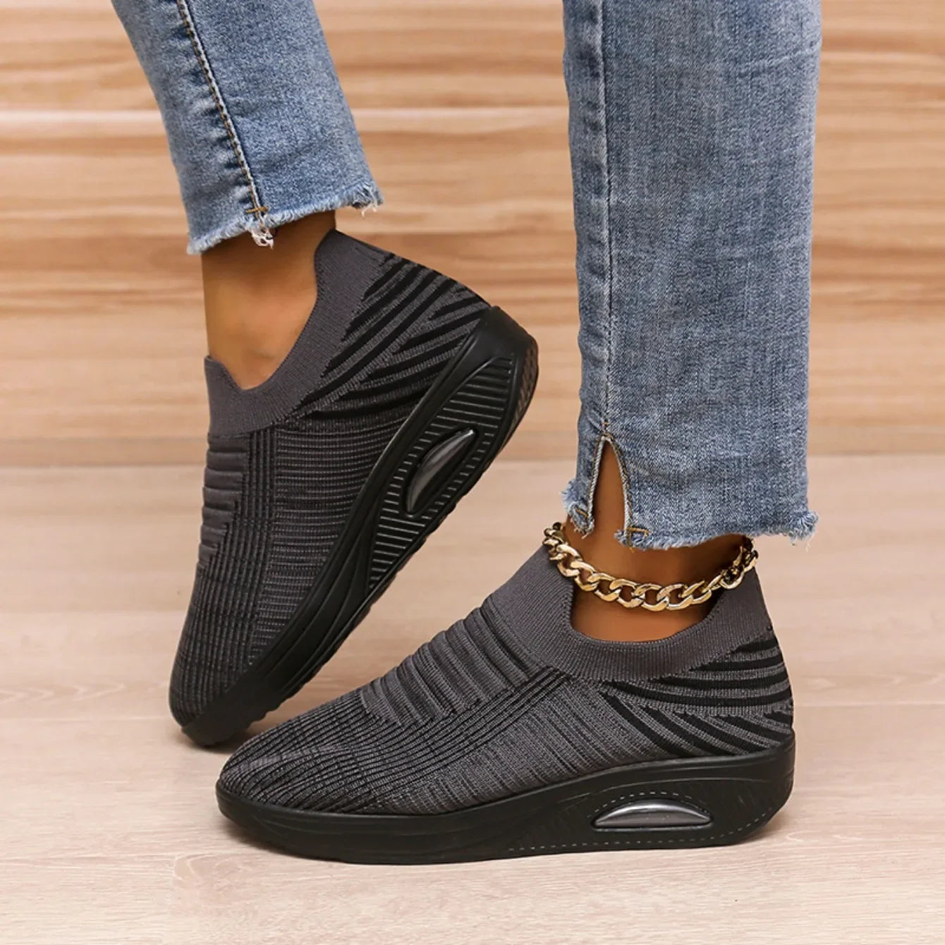 Women New Deep Mouth Comfortable Running Non-slip Sneakers Trend Lightweight Designer Thick Casual Shoes 2024 Zapatos De Mujer