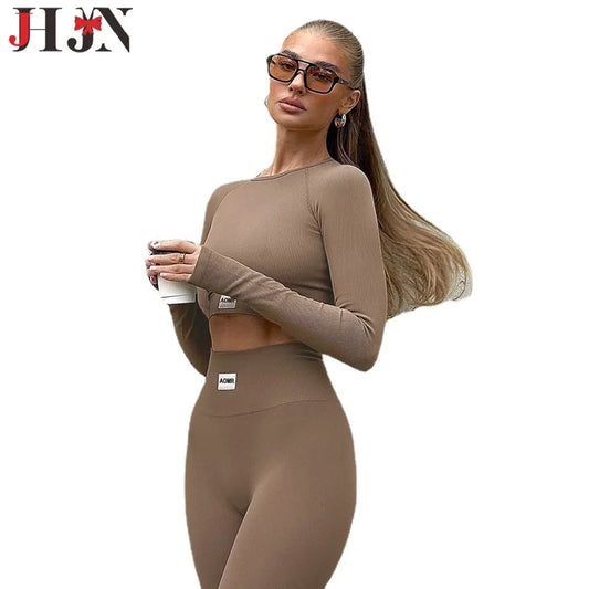 gym fashion leisure time Solid color Zhang Zai Sports yoga fitness suit set Comfortable fitness clothing