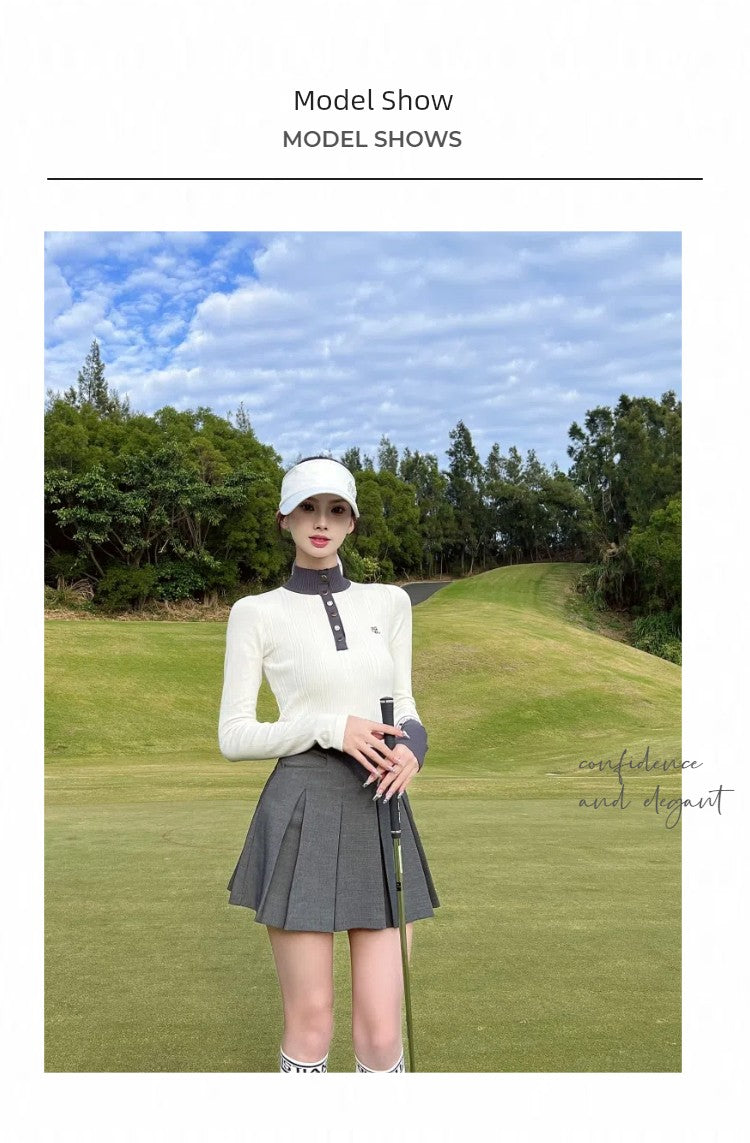 Fall/Winter Slim Tops Stretch Skirt Golf